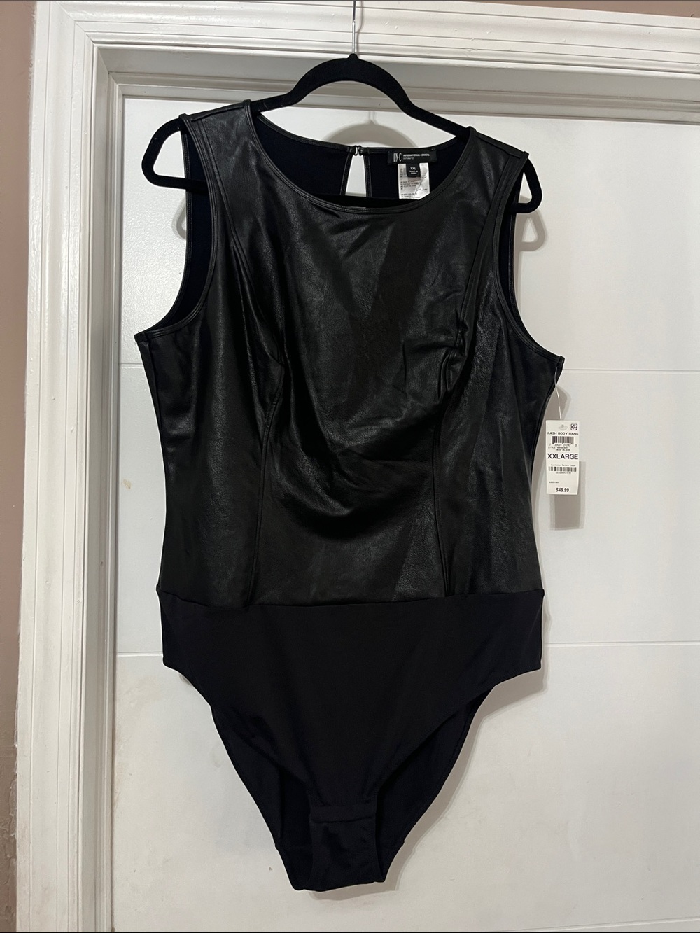 INC Faux Leather Bodysuit